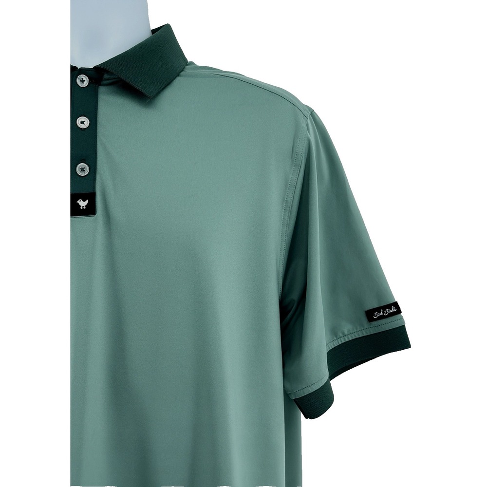 Bad Birdie Polo Shirt Men XL Sage Green Golf Performance Stretch - Picture 9 of 9